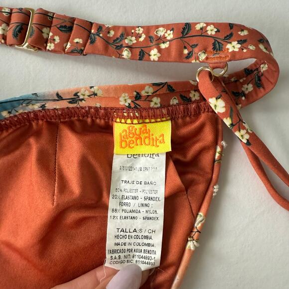 Agua Bendita Bikini Set Lisa Ornit Top and Bottom Hand Embroidery Size S - Picture 6 of 7